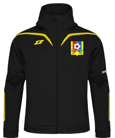 Bluza rozpinana z kapturem H ROSARIO PRO SENIOR_czarny_zółty